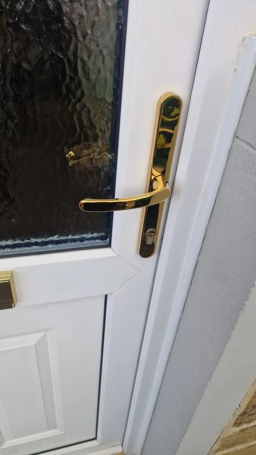 New lock fitted on UPVC door